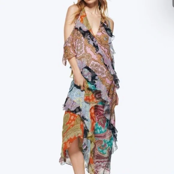 Zara Pastel Paisley Maxi Dress - Picture 2 of 8